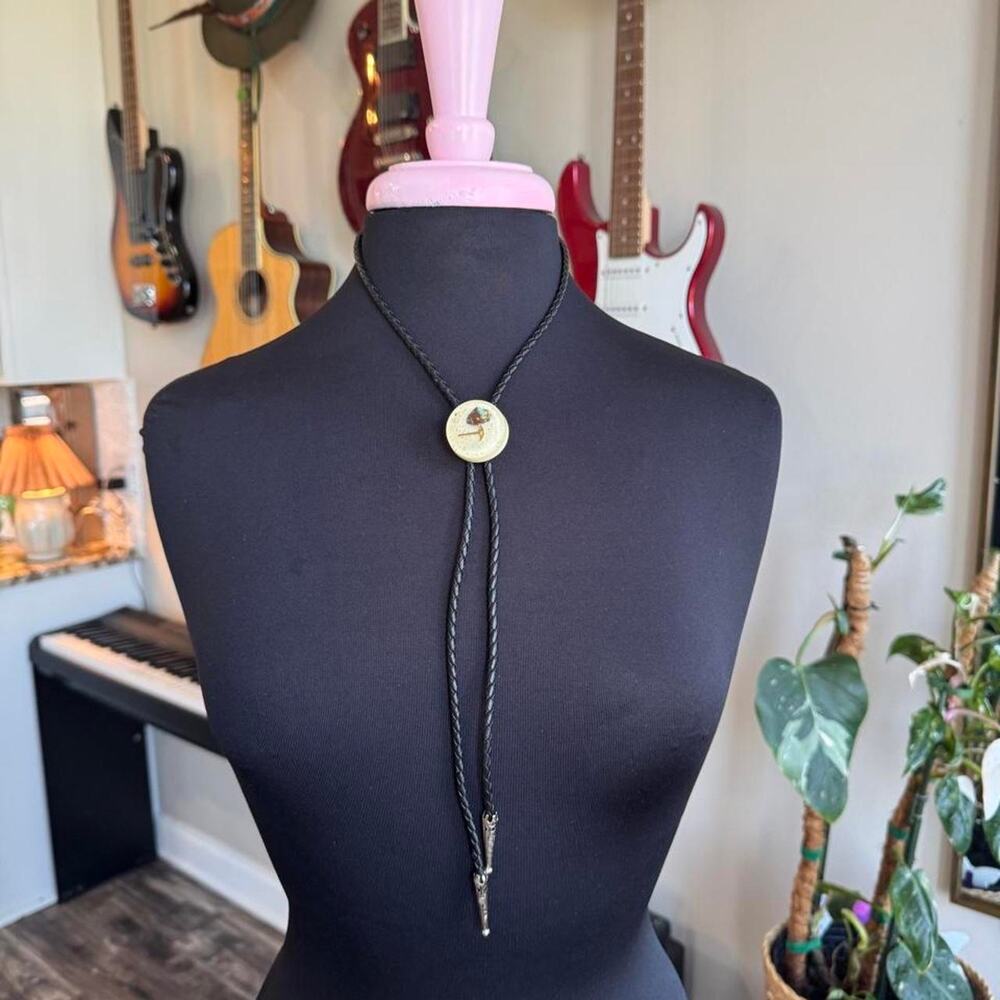 VTG 1970s Gold Miner Panning Lucite Bolo
Tie